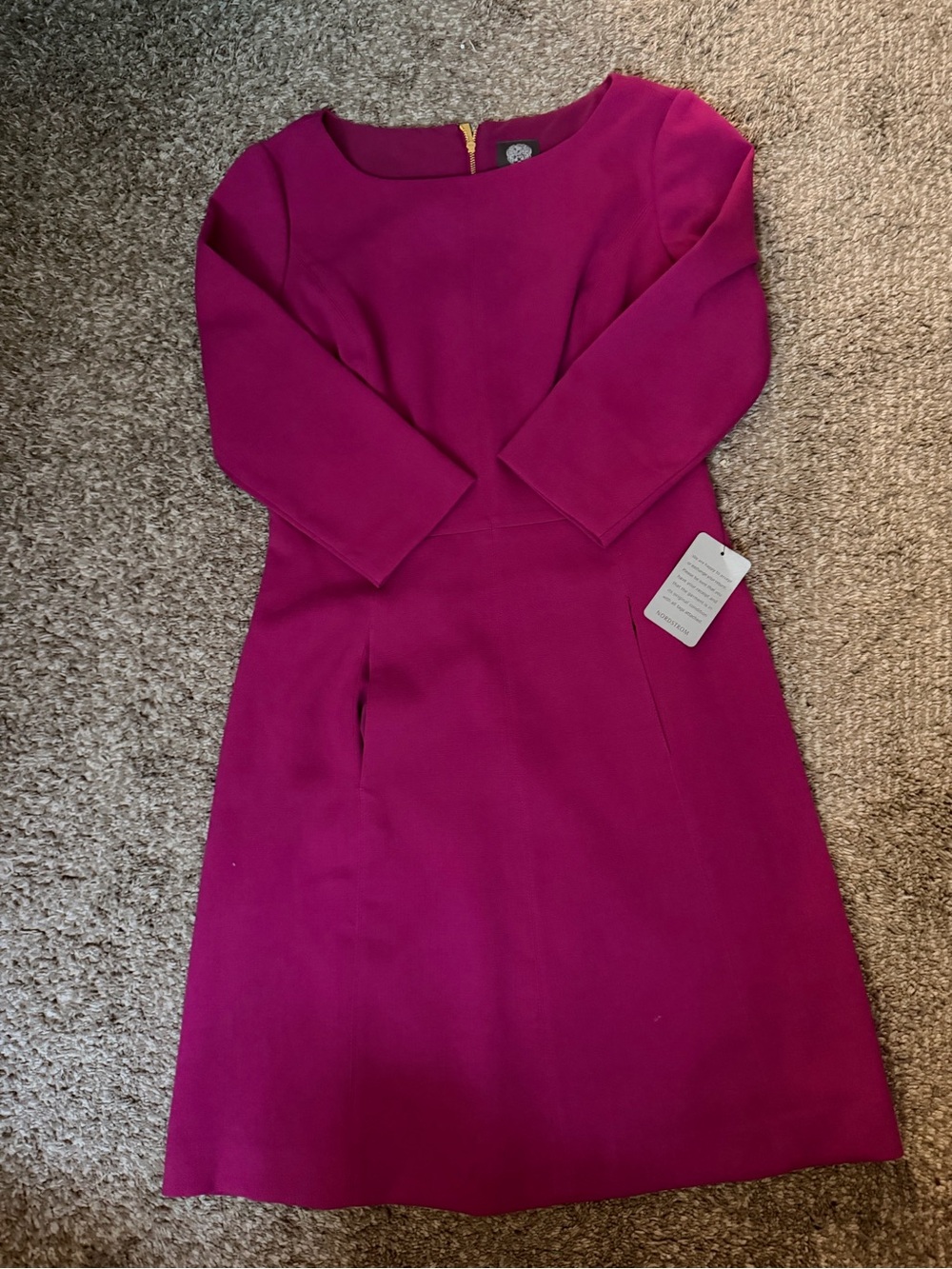 Vince Camuto Fuchsia Long Sleeve Dress